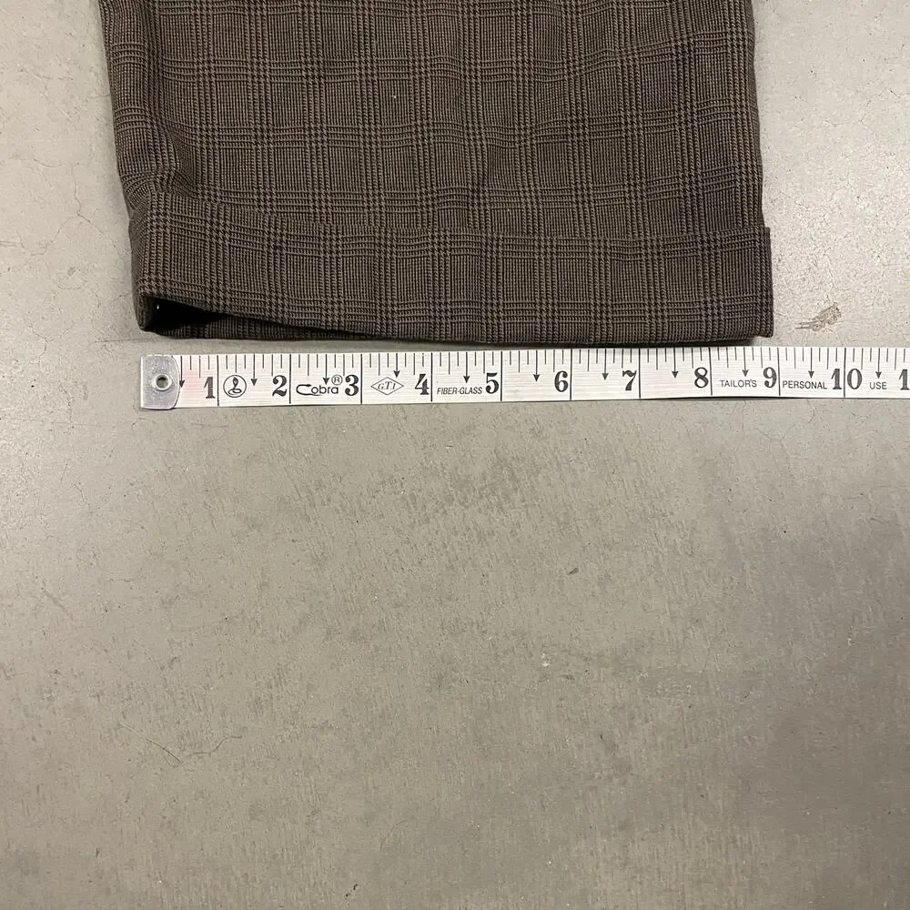 vintage 90s brown checkered baggy dress pants 34x32